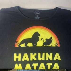 Disney Hakuna Matata Long Sleeve Black Crop Top